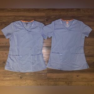 2 Dickies women’s ceil blue scrub tops